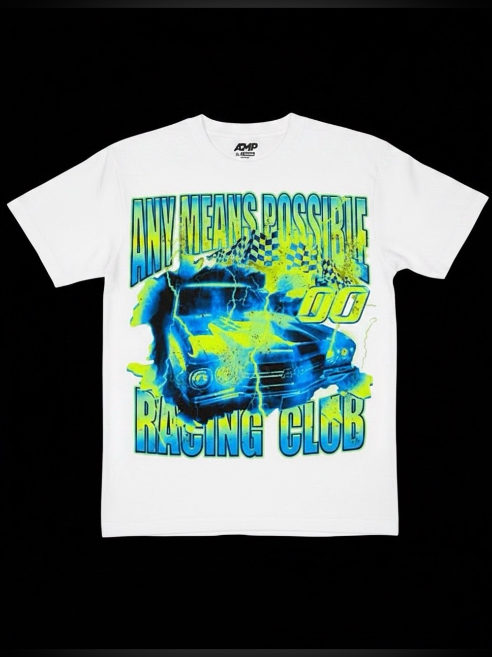 AMP 'Any Means Possible' Checkered Flag Racing Club Graphic T-Shirt
